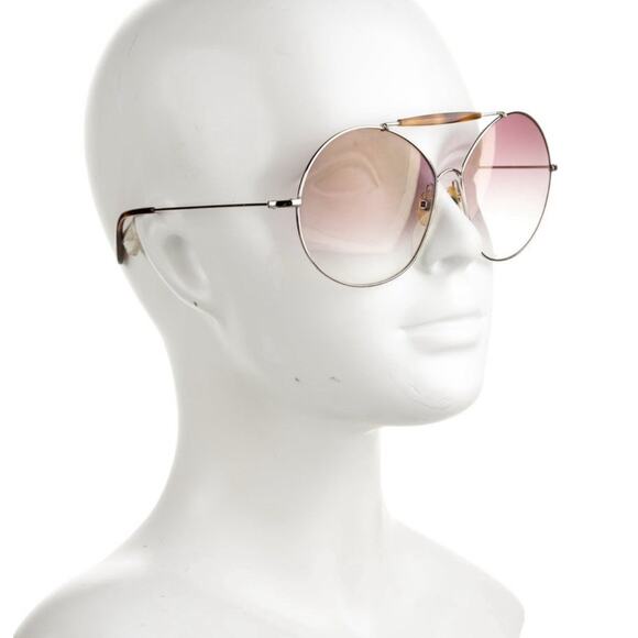 Valentino Aviator Gradient Brown Tortoise Shell Frame Sunglasses - Picture 2 of 4